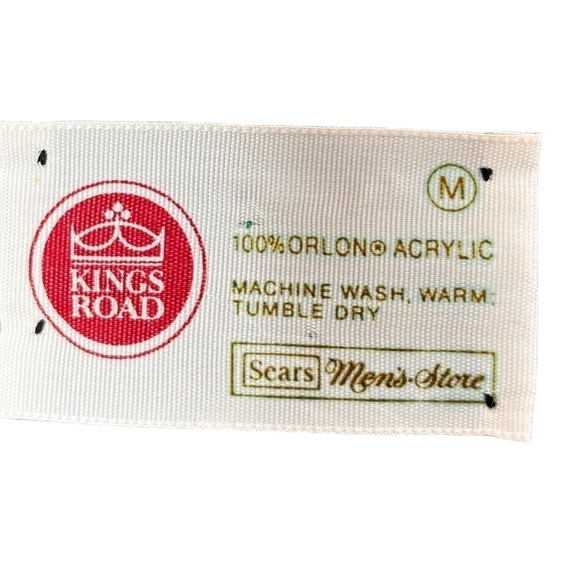 VTG Kings Road V-neck Sweater Vest Cable Knit Medium Gray Sears Mens Store 70's - Picture 9 of 9